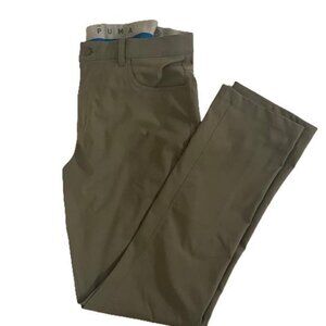 Puma Golf Men's Green Khaki Chinos, Size 34x32